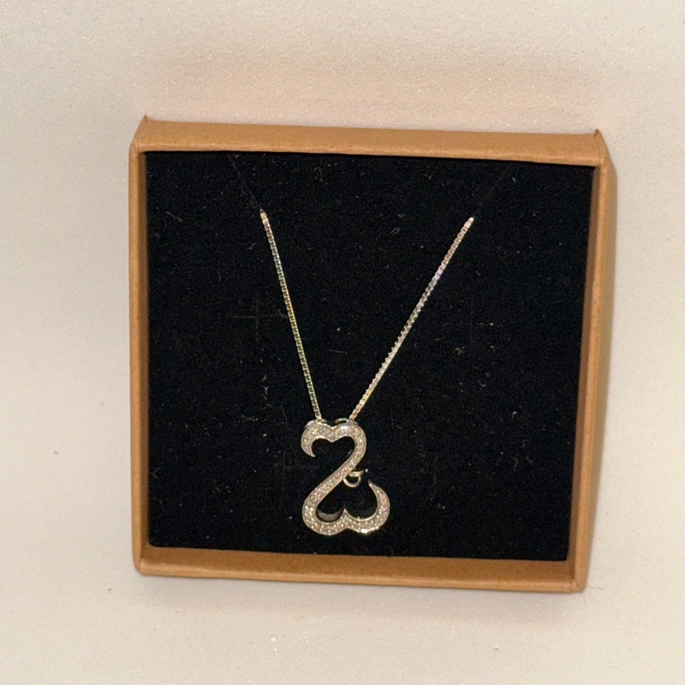 Kay Jewelers Open Heart 14k White Gold Diamond Pendant Necklace